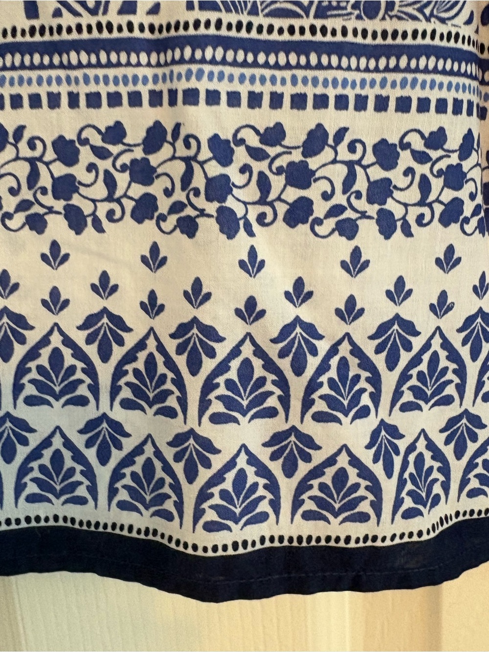 Talbots White and Blue Floral Peasant Blouse Sz XL - Picture 4 of 10